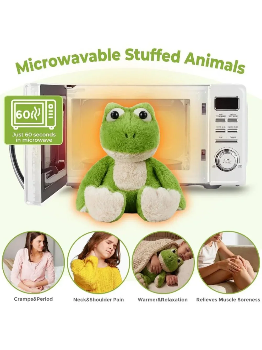 Frog Weighted Plush Lavender Scented Microwavable Heating Pad Cozy Toy